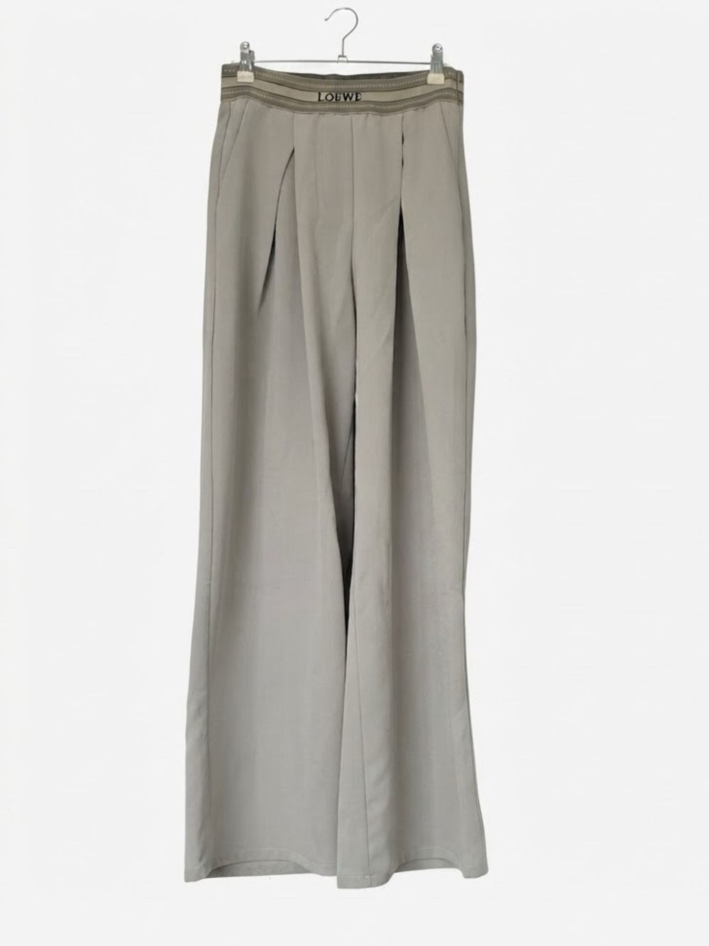 Loewe Wide-Leg Trousers with Logo Elastic Waistband